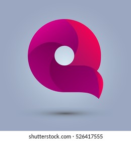 Letter Q icon design and elegant typographic concept icon. gradient purple and red color