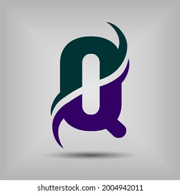 Letter Q icon and logo template. New design and elegant typographic concept. Two Colour. File EPS.