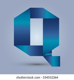 Letter Q icon and logo template.  design and elegant typographic. gradient blue