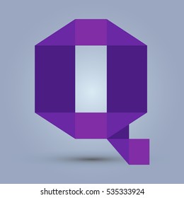 Letter Q icon and logo template. Flat design and elegant typographic. Purple