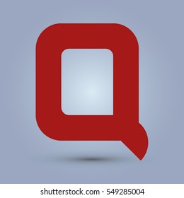 Letter Q icon and logo template.  New Flat design and elegant typographic concept. red