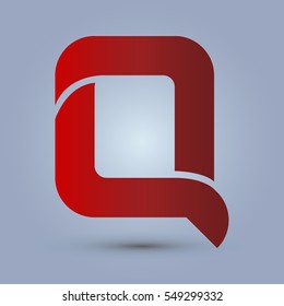 Letter Q icon and logo template. New design and elegant typographic concept. red