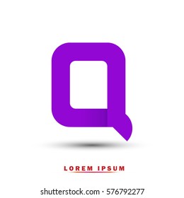 Letter Q icon and logo template.  New design, elegant, and simple typographic . purple