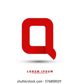 Letter Q icon and logo template.  New design, elegant, and simple typographic . red