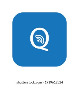 letter q icon with wifi signal icon on it