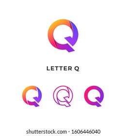 Letter Q Illustration Vector Template. Suitable for Creative Industry, Multimedia, entertainment, Educations, Shop, and any related business