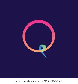 Letter Q initial based vector logo. Simple gradient color ribbon shaped like a letter. Suitable for company, agency, finance, personal, art, and organization.