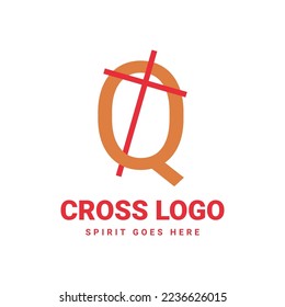 letter Q initial cross vector logo design
