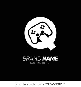 Letter Q Initial Joy Stick Controller Game Logo Design Vector Icon Graphic Emblem Illustration