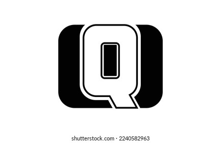 LETTER Q INITIAL LOGO, WITH BLACK COLOR