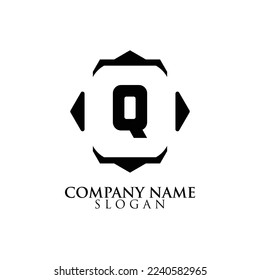 LETTER Q INITIAL LOGO, WITH BLACK COLOR