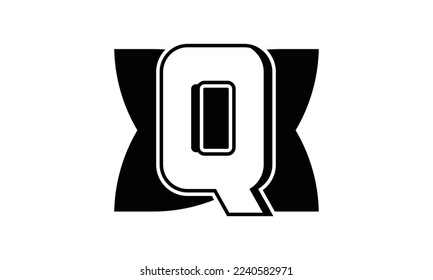 LETTER Q INITIAL LOGO, WITH BLACK COLOR