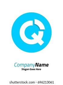 Letter Q initial logo circle template vector 
