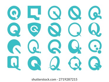 Letra Q Colección inicial del logotipo
