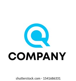 letter q initial shape vector logo
