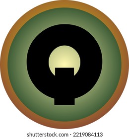 letter "Q" with an interesting font and color in vector form