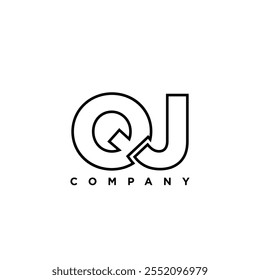 Letter Q and J, QJ logo design template. Minimal monogram initial based logotype.