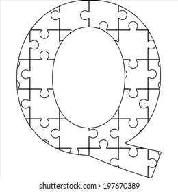 Letter Q with jigsaw