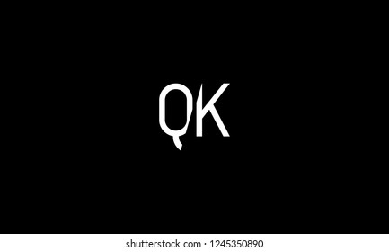 LETTER Q AND K LOGO WITH NEGATIVE SPACE EFFECT FOR LOGO DESIGN OR ILLUSTRATION USE