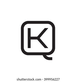 letter Q and K monogram square shape logo black