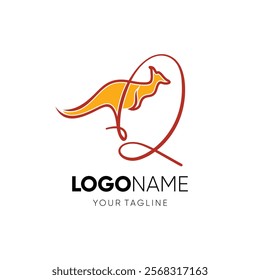 Letter Q Kangaroo Logo Design Vector Icon Graphic Emblem Illustration