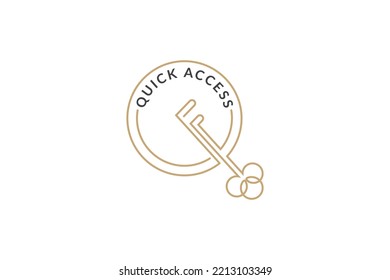 Letter Q and key logo concept for Quick Access