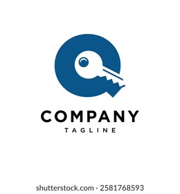 Letter Q Key Logo Icon Vector