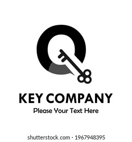 letter q with key logo template illustration. you can change the color. suitable for key company