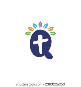 Letter Q Kids Church Logo Design Template Inspiration, Vector Illustration.