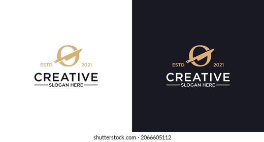 Letter Q knife logo designs