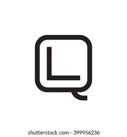 letter Q and L monogram square shape logo black