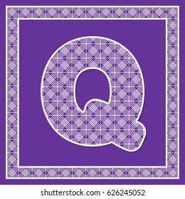 Letter Q for laser or plotter cutting.Openwork  letter  for your design.
