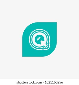 Letter Q Leaf Logo Design Template Element