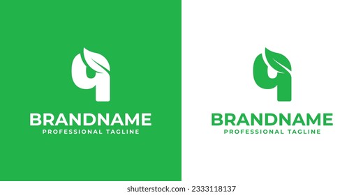 Letter Q Leaf Logo, suitable for business related to leaf, nature, plant, ecology, or environment with Q initial.