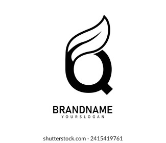 
Letter q leaf logo template.