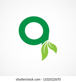 Letter Q Leaf Logo Vector Design