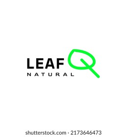 letter q leaf negative space logo