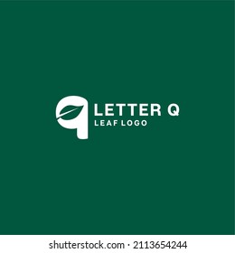 Letter Q leaves logo icon vector image