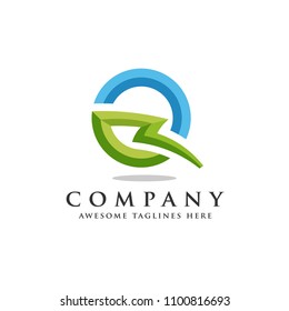 Letter Q lightning logo icon design template elements, flash letter Q logo vector