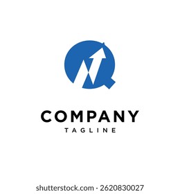 Letter Q Line Chart Logo Icon Vector