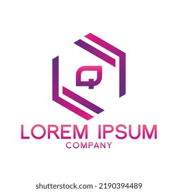 Letter Q Line Logo Design.Kreatives minimales lineares Monogramm Symbol. Universelles elegantes Vektordesign. Premium-Typ des Firmenlogos. Bildalphabetensymbol für Technologieidentität