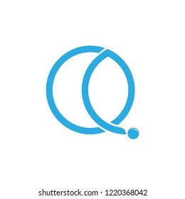 letter q lines art logo vector