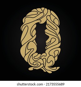Letter Q Linked Artistic Shape Monogram Logotype