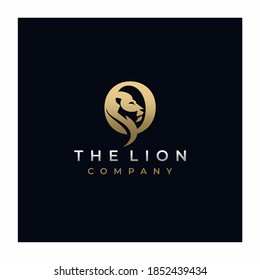 Letter Q Lion Head , Elegant Luxury Initial Logo Design Vector