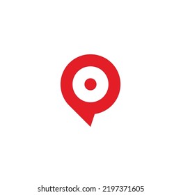 Letter Q location, dot geometric symbol simple logo vector