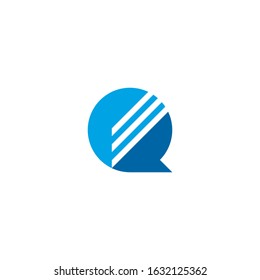 Letter Q logo with 3 stripes accent.