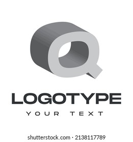 Logotipo de carta Q, logotipo 3D, letras 3D, logotipo inicial, monograma, logotipo para empresas