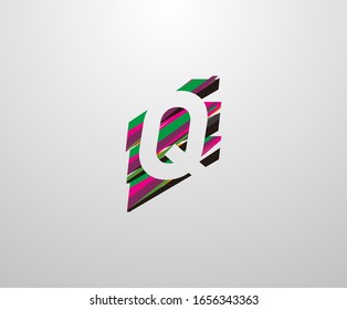 Letter Q Logo. Abstract Q letter design, made of various Strips shapes in color.