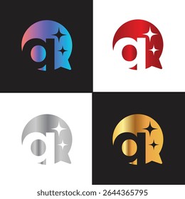 Letter Q logo, Q logo, AI logo set, modern and minimal design, tech-inspired, colorful icons and symbols, suitable for artificial intelligence, innovation, branding, startups, and digital identity.