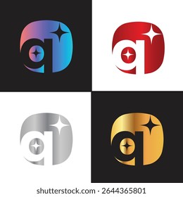 Letter Q logo, Q logo, AI logo set, modern and minimal design, tech-inspired, colorful icons and symbols, suitable for artificial intelligence, innovation, branding, startups, and digital identity.